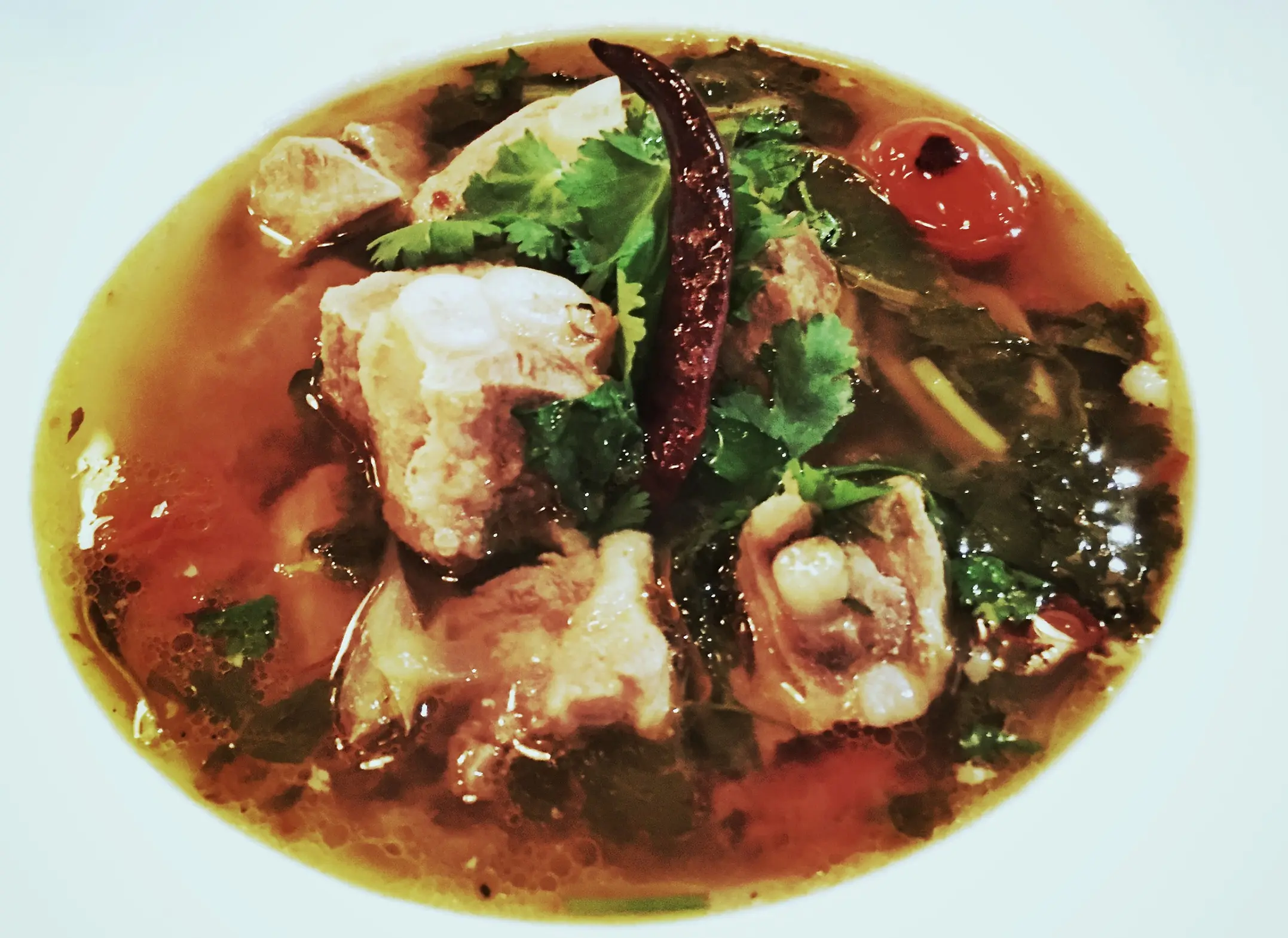 Close up of Tom Zapp Moo soup.